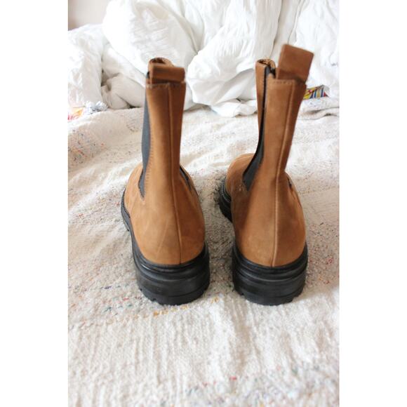 Jenni Kayne Brown Walnut Suede Brooklyn Lug Chelsea Boots Size 36 - Picture 5 of 7